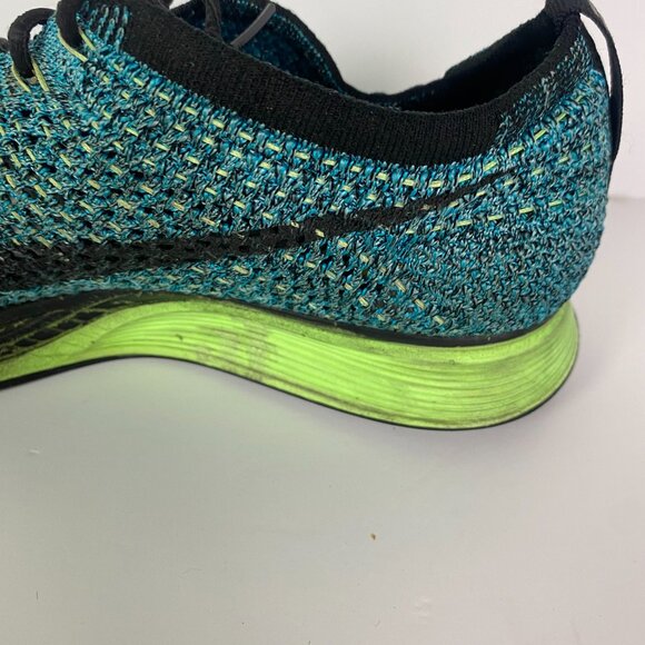 Nike Flyknit Racer Running Shoes Men's 8.5 Blue Lagoon Sneakers 526628 401 - Picture 9 of 16